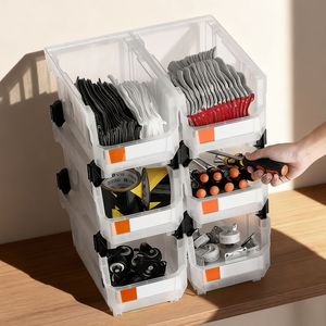 Contenitori Impilabili in Plastica 14,8 X 8,5 X 7,1 Pollici, Confezione da 6 per Organizzazione Armadio - Product Image 2