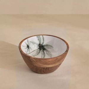 Tazón de Madera de Lujo con Utensilios de Cocina Rústicos Hechos a Mano para Hoteles, Fiestas y Mesas de Comedor a Precio de Exportación $4.20–$9.50 - Product Image 1