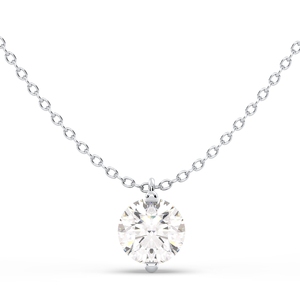 Colliers pendentifs REYES personnalisés en argent sterling 925 avec moissanite taille brillant rond de 0,43 carat, certifiés GRA, bijoux pour femmes - Product Image 2