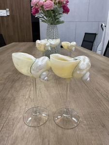 Copa de Vino de Concha Natural Costera, Hecha a Mano, Decorativa, para Casa de Playa, Hotel y Restaurante - Product Image 2