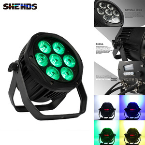 ไฟพาร์ LED SHEHDS IP65 กันน้ำ 7x18W RGBWA UV 6in1 DMX512 สำหรับงานเวทีกลางแจ้ง งานแต่งงาน สวน - Product Image 2