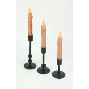 Support de bougie de table carré en métal noir forgé à la main, style antique décoratif, résistant à la chaleur, style rustique et primitif, noir - Product Image 6