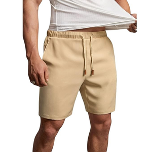 Shorts de sport d'été pour hommes, tendance streetwear, confortables, décontractés, couleur unie, effet délavé, personnalisables, tricotés à l'avant, 100% coton - Product Image 6