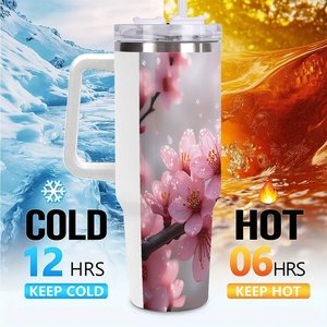 Vaso Térmico de Acero Inoxidable de 40 oz con Diseño de Flor de Cerezo para Uso en Exteriores - Product Image 6