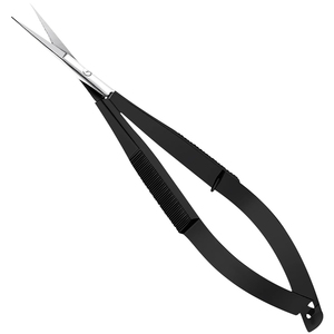 Ciseaux de beauté à ressort légers, antidérapants, durables et populaires, de couleur noire unie, de bonne qualité, à prix de gros, pour la personnalisation. - Product Image 1