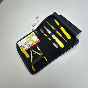 Manicure <b>Set</b> Professional 8-in-1 <b>Nail</b> Clippers Yellow Kit Pedicure Care Tools Stainless Steel Women Grooming Box 20Pcs Travel - Product Image 1