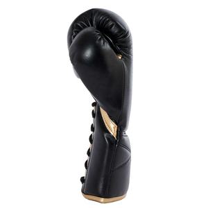 ถุงมือชกมวย Oem Black Gold Fly แบบกำหนดเอง หนังแท้ 100% สำหรับมืออาชีพ น้ำหนักเบา เหมาะสำหรับฝึกซ้อมและต่อสู้ สำหรับผู้ใหญ่และศิลปะการต่อสู้ - Product Image 2