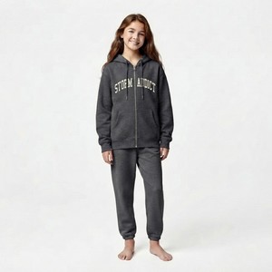Ensemble de survêtement décontracté deux pièces pour enfants : sweat à capuche zippé et pantalon - Product Image 5
