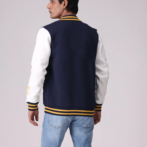 Veste universitaire de haute qualité pour hommes, logo personnalisé, broderie en chenille de laine, saison hivernale, manches en cuir - Product Image 3