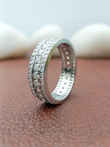 14K White Gold Wedding <b>Ring</b> 3 Carats Moissanite Diamond <b>Ring</b> With GRA Certificate - Product Image 1