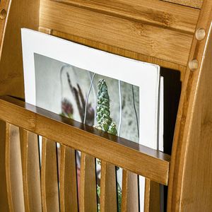 Panca per scarpe marrone ingresso in bambù con cuscino portapacchi laterali a 3 porte e scomparto nascosto per lo stoccaggio del corridoio di casa - Product Image 3