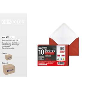 Sobres de Papel Rojos de 90x140 mm - Duraderos y Atractivos para Envíos y Celebraciones - Product Image 1