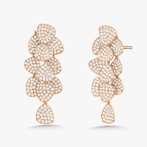 Diamond Long <b>Dangle</b> <b>Earring</b> Pave Set 45.7mm Push Back Wedding 14k 18k Solid <b>Gold</b> Round Cut Lab Grown Solitaire Statement Jewelry - Product Image 3