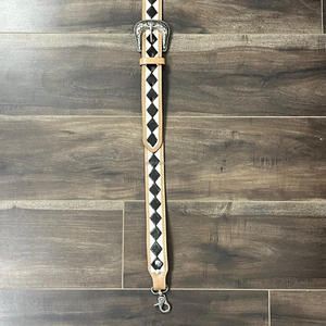 Correa de cuero genuino para bolso de repuesto con patrón a cuadros ajustable de último diseño personalizado, accesorios para bolso - Product Image 5