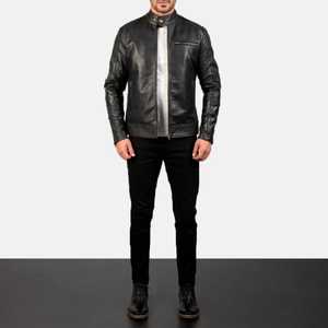 Vestes en cuir classiques pour hommes avec fermeture éclair, nouvelle collection, vestes en cuir pour hommes, hiver, couleur personnalisée - Product Image 5