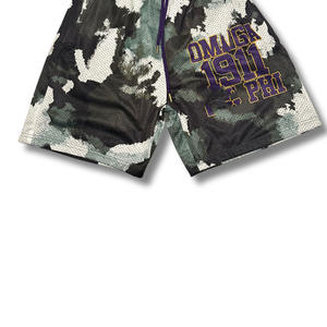 กางเกงขาสั้นโอเมก้าขายส่งแบบยุทธวิธี พิมพ์โลโก้ตามสั่ง ผ้าฝ้าย 100% ทรงกลาง ODM กางเกงวิ่งลำลองสำหรับผู้ชาย กางเกงออกกำลังกาย - Product Image 4