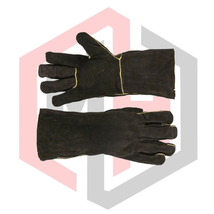 Gants de jardinage en cuir, gants de sécurité en cuir croûte, anti-chaleur, durables, respirants, sans silicone, sans poudre, poignet tricoté de 14 pouces - Product Image 6