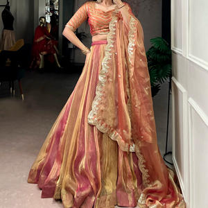 Women Carika Silk Embroidery work Designer Lehenga Choli - Product Image 1