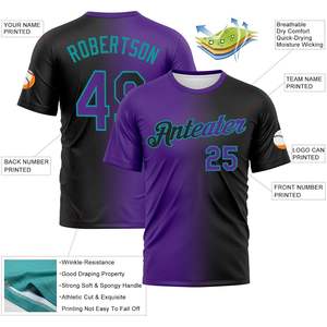 Camiseta de Béisbol y Sóftbol con Gradiente Personalizado, Uniforme Deportivo Personalizado para Hombres, Mujeres y Jóvenes, Incluye Impresión de Nombre, Número y Logotipo - Product Image 5