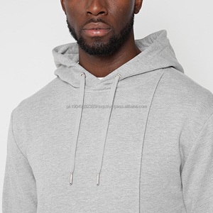 Lightweight Grey French Terry Hoodie Sweatshirt Jogger <b>Slim</b> Fit High Quality Custom Logo Fitness Sports <b>Men</b> Gym Hoodie - Product Image 4