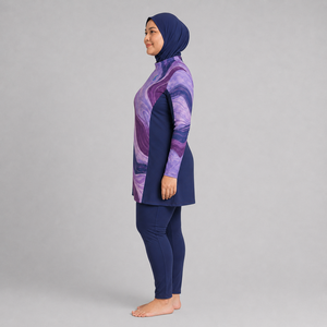 Conjunto de Burkini Moderno para Mujer, Traje de Baño Musulmán de Cobertura Completa, Secado Rápido, Transpirable, Logotipo Personalizado, Venta al Por Mayor - Product Image 3