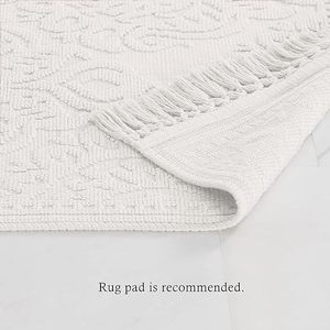 Tapis de bain en coton jacquard fabriqué à la machine avec motif ondulé antidérapant, tapis de bain de luxe - Product Image 2