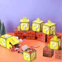Boîte aveugle mystère Cartoon Point d'interrogation Brick Packaging Supplies for Party Games Lucky Draw Fun Prize Gift Packing Box