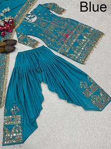 Dhoti salwar สำเร็จรูปผ้าจอร์เจียปรับแต่งได้พร้อมพิมพ์ดิจิตอลพร้อมกางเกงสไตล์ dhoti ชุดอินเดียดั้งเดิมสำหรับผู้หญิง - Product Image 3