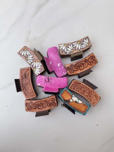 กิ๊บหนีบผมหนังแท้ลายเมทัลลิก ดีไซน์หรูหรา น่ารัก สำหรับผู้หญิง - Product Image 5