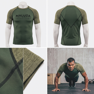 Rashguard de compression BJJ à logo personnalisé, hautement extensible, manches longues, sous-vêtement de grappling MMA, haut d'entraînement pour sports de combat - Product Image 4