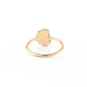 18K Yellow Gold Personalized <b>Initial</b> <b>Ring</b> with VVS1 Oval Cut Diamond - Product Image 5
