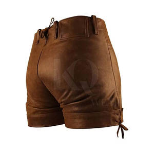 Shorts en cuir décontractés pour hommes avec intérieur doux et design fonctionnel - Product Image 3