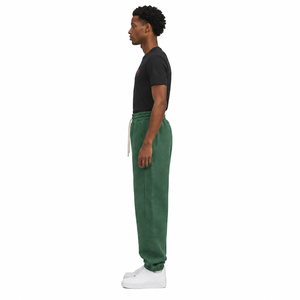 Pantalones Deportivos de Felpa para Hombre, Color Verde Jaspeado, Mezcla de Algodón Grueso, Corte Holgado, con Puños, Logotipo Personalizado, Estilo Urbano, OEM - Product Image 3