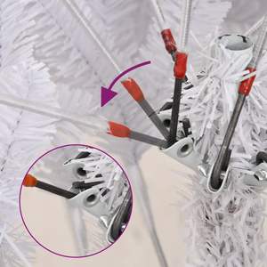 Sapin de Noël Artificiel Articulé de 1,20 m de Haut en PVC Blanc et Métal – Décoration Festive pour les Fêtes - Product Image 3