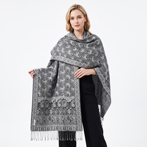 Chal de Jacquard de Invierno al por Mayor, Patrón Tejido Ogee Trellis, Cálido y Suave para Mujer, OEM ODM Personalizado - Product Image 1