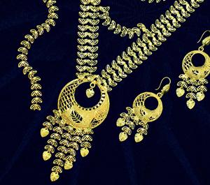 Gold Plated Trendy Brass Imitation Jewelry Sets With Earrings, Perfect Collection for Ramadan, Traditional Jewelry for Women - Product Image 5