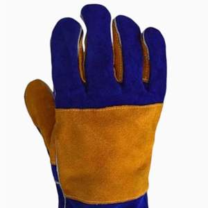 Gants de travail en cuir à manchette longue, résistants à la chaleur, pour le barbecue et la soudure - Product Image 6