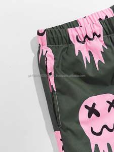 Men's Casual Cotton Drawstring Waist <b>Shorts</b> for Summer Graphic Print Colorblock High Street Style Logo Decoration Sublimated - Product Image 3