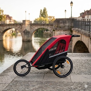 TC-2024S Poussette de jogging et remorque bébé 3-en-1 avec cadre en aluminium – Compagnon idéal pour les sorties, les balades à vélo et autres aventures - Product Image 1
