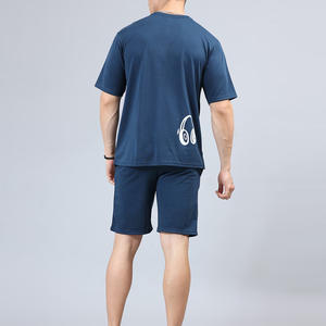 Ensemble t-shirt et short décontractés pour homme, été, 100% coton, tissu polaire à séchage rapide - Product Image 3