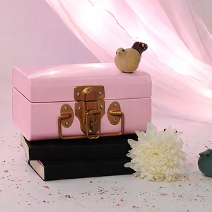 Antique Creations - Caja de Joyería de Metal de Lujo Color Verde Mar, Pequeña, con Cerradura, Estilo Vintage, para Guardar Anillos, Collares, Cosméticos, Regalos de Navidad - Product Image 2