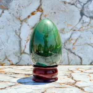 Huevos de Jade Verde Natural al por Mayor, Gemas Pulimentadas, Cristales Decorativos - Product Image 2
