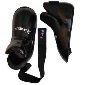 รองเท้าป้องกันเท้า รองเท้าเตะเป้าหมาย หนังสังเคราะห์ Pindot เงา สำหรับศิลปะการต่อสู้ คาราเต้ เทควันโด มวย คิกบ็อกซิ่ง - Product Image 1