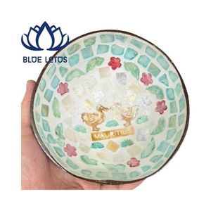 BEST SELLING Vietnamese Handmade <b>Pearl</b> Mosaic Coconut Bowl Classic Design Dishwasher Safe for Home Styling Decorative Display - Product Image 1