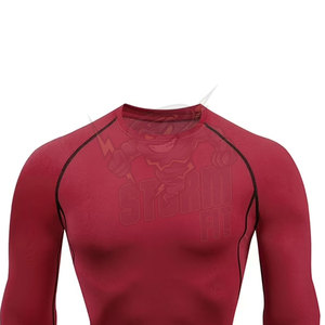 <b>men</b> compression shirt long sleeve gym workout fitted training top quick dry <b>stretch</b> sportswear comfort wear - Product Image 5