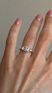 Bague de fiançailles de luxe pour femme en or rose, sertie d'un diamant de laboratoire taille marquise certifié IGI, style minimaliste solitaire, bijou de mariage, cadeau - Product Image 5