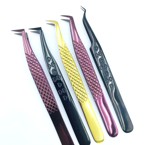Pinces à cils professionnelles durables en gros, acier inoxydable de haute qualité, colorées, étiquetage privé, nouvelle arrivée - Product Image 1