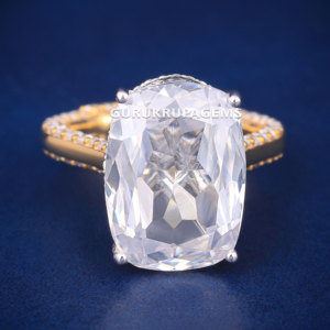 3 ct elongated <b>cushion</b> cut 925 silver gold plated moissanite diamond wedding engagement proposal ring <b>for</b> women - Product Image 1