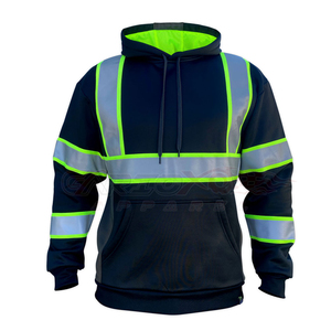 เสื้อฮู้ดนิรภัยแบบกันน้ำ โพลีเอสเตอร์ ซิปเต็มตัว ดีไซน์ใหม่ สีสะท้อนแสง มองเห็นได้ชัดเจนในที่มืด เหมาะสำหรับฤดูหนาว - Product Image 4