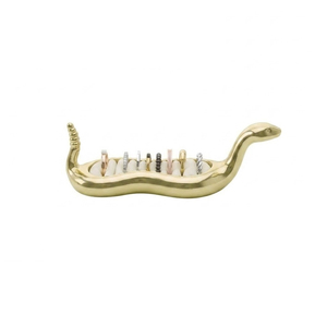 Bandeja de Lujo Dorada para Joyas y Anillos con Diseño de Serpiente, Acabado de Latón Pesado, Figura de Animal, para Tiendas de Boutique y Compromisos - Product Image 1